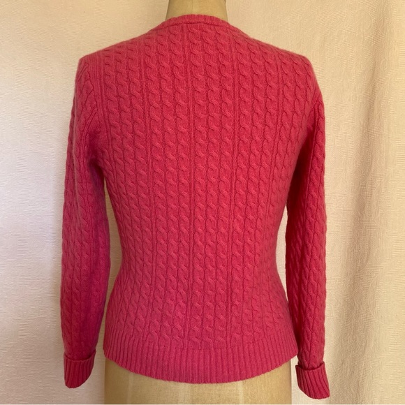 Pure Cashmere S pink cable knit sweater EUC - Picture 4 of 7